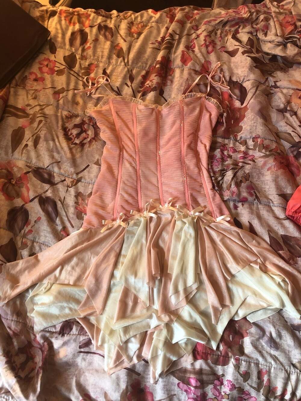 Leg Avenue Pink Ruffle Corset Mini Dress